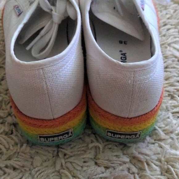 Superga Fantasia Rainbow Platform Sneakers Women Size 7.5 - Picture 4 of 7